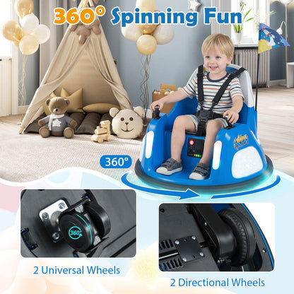 12V Bumper Car for Kids with Remote Control and Lighting Modes