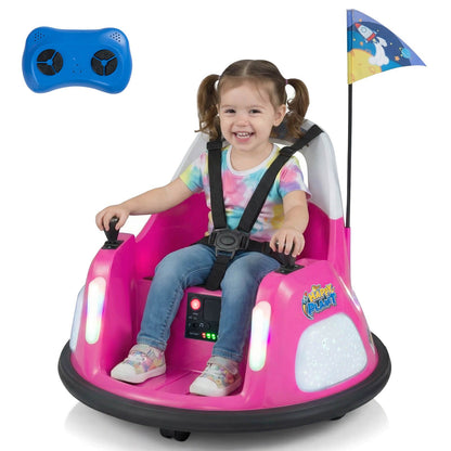 12V Bumper Car for Kids with Remote Control and Lighting Modes