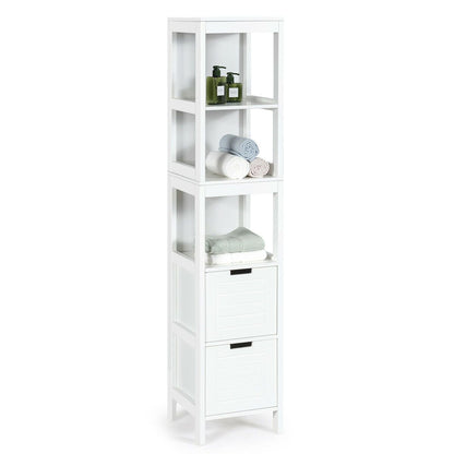 Tall Bath Storage Unit with 2 Deep Box Drawers