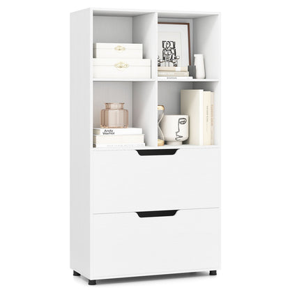 130cm Tall Bookcase, Wooden Cube Bookshelf Storage Cabinet