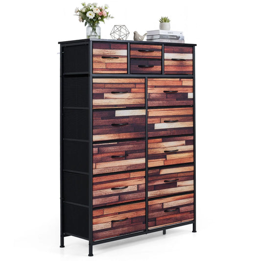 11/14-Drawer Dresser Tall Storage Chest with Metal Frame
