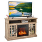 GiantexUK Electric Fireplace Insert TV Stand, Living Room Wooden Console Entertainment Center with Electric Fire