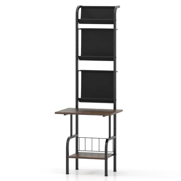 144cm Tall Record Player Stand with Vinyl Storage for Living Room Bedroom