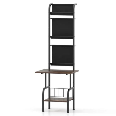 144cm Tall Record Player Stand with Vinyl Storage for Living Room Bedroom
