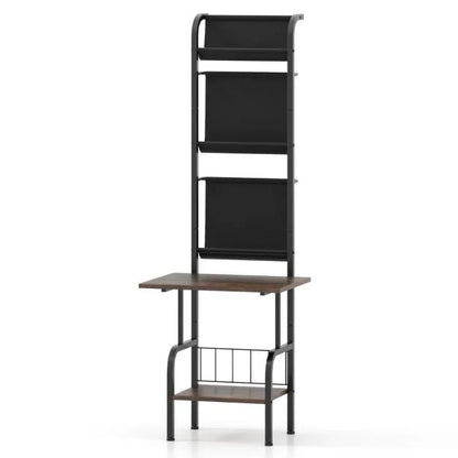 144cm Tall Record Player Stand with Vinyl Storage for Living Room Bedroom