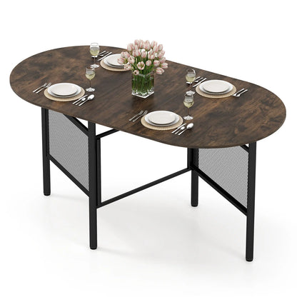 150 CM Folding Dining Table for 6-8 People with Metal Legs