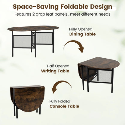 150 CM Folding Dining Table for 6-8 People with Metal Legs