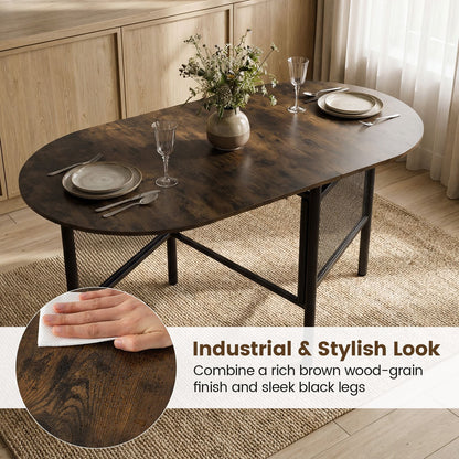 150 CM Folding Dining Table for 6-8 People with Metal Legs
