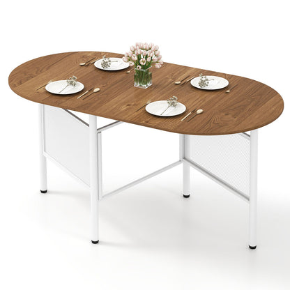 150 CM Folding Dining Table for 6-8 People with Metal Legs