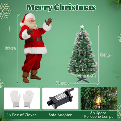 150/180CM Artificial Christmas Tree with 8 Lighting Modes and Optical Fibers