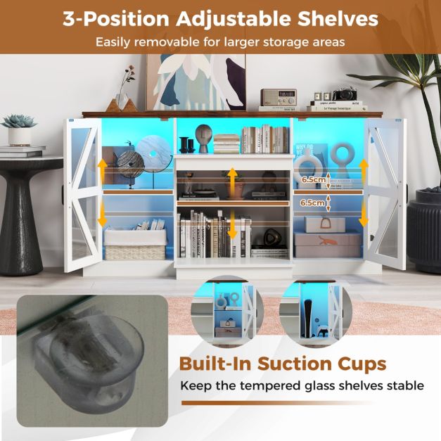 150 CM Media Console Table TV Cabinet for TVs up to 68 Inch