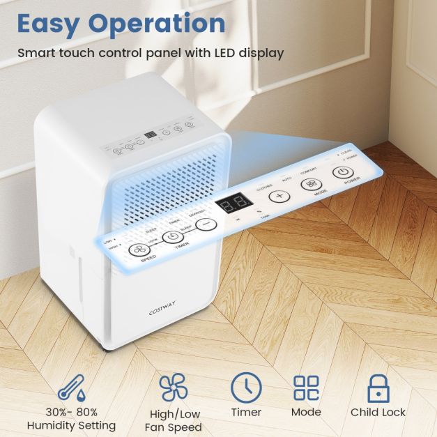 15 L Dehumidifier for Home with 4 Modes and 24H Timer