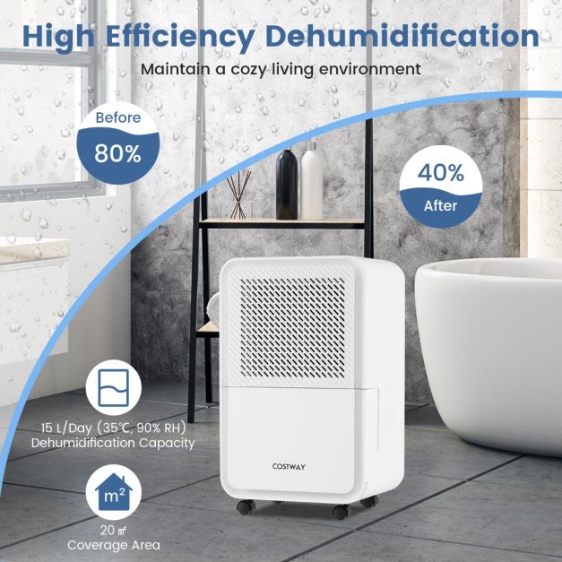 15 L Dehumidifier for Home with 4 Modes and 24H Timer