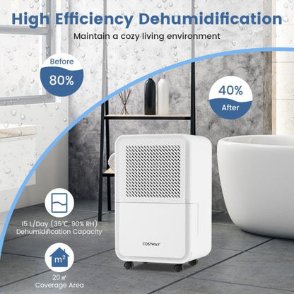 15 L Dehumidifier for Home with 4 Modes and 24H Timer