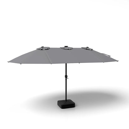 4.4m Double-Sided Parasol, 12 Heavy-Duty Ribs Extra Large Sun Umbrella