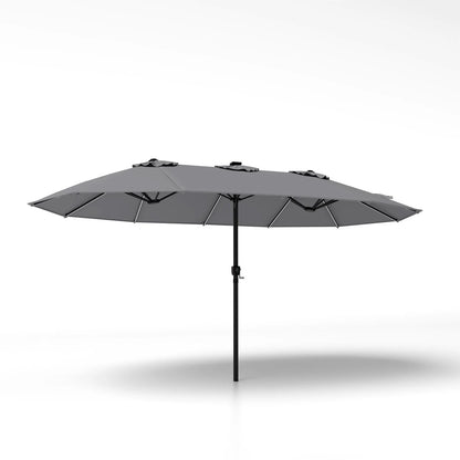 4.4m Double-Sided Parasol, 12 Heavy-Duty Ribs Extra Large Sun Umbrella