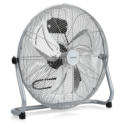 160W High Velocity Floor Fan with 3 Speed and Adjustable Tilting Head