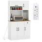 167cm Tall Pantry Cabinet with Hutch and Power Outlets