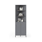 172 CM Tall Corner Cabinet with 5 Shelves and 2 Fluted Doors