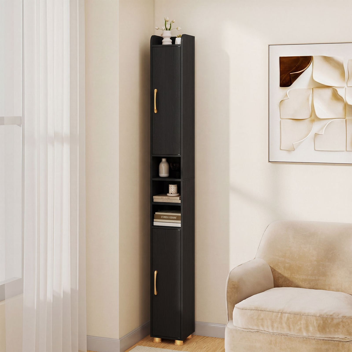 Tall Bathroom Cabinet, Slim Bathroom Storage