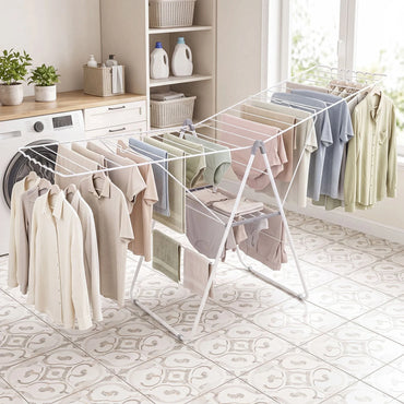 178 cm Clothes Drying Rack with 11-Level Adjustable Height Heavy-duty Metal Laundry Rack