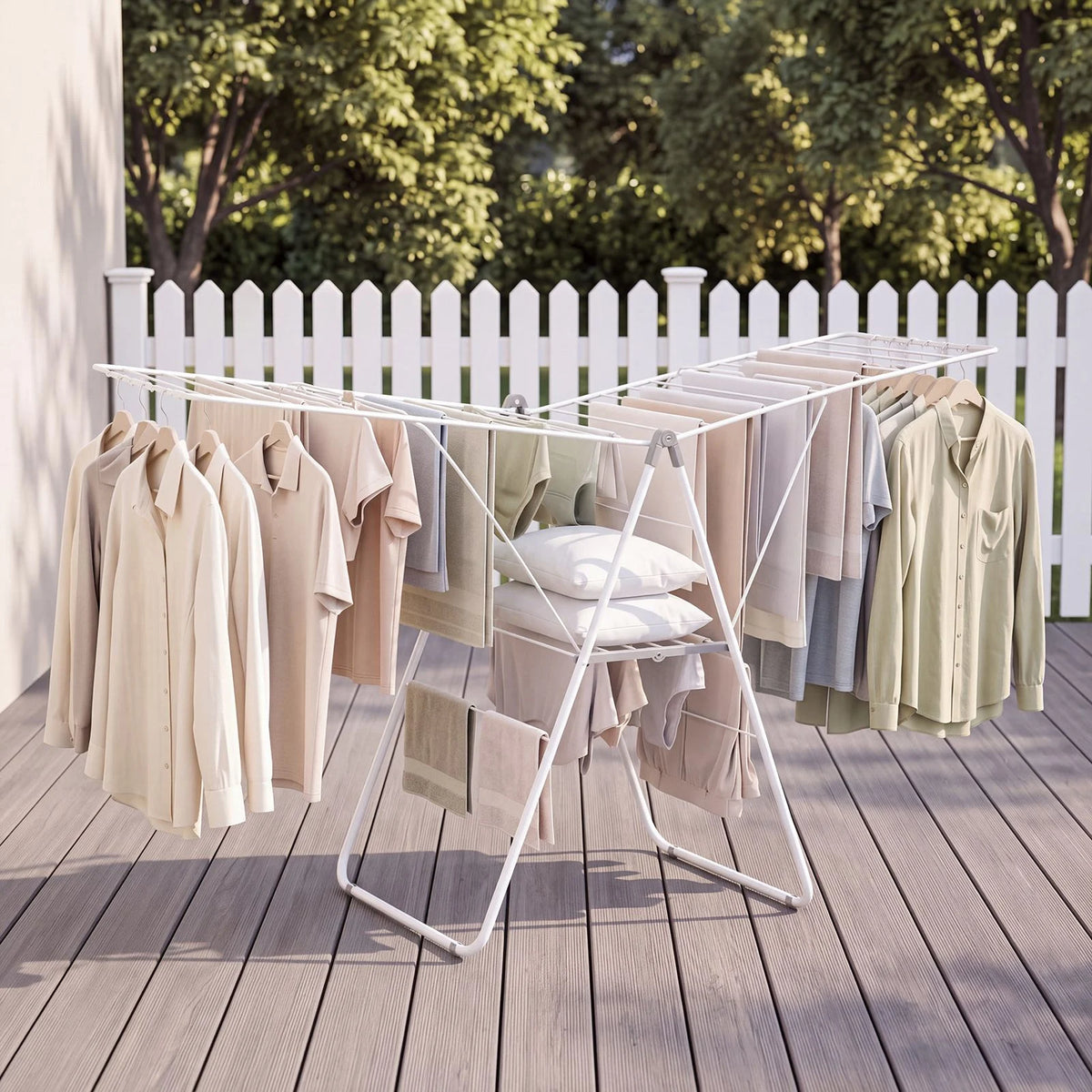 178 cm Clothes Drying Rack with 11-Level Adjustable Height Heavy-duty Metal Laundry Rack