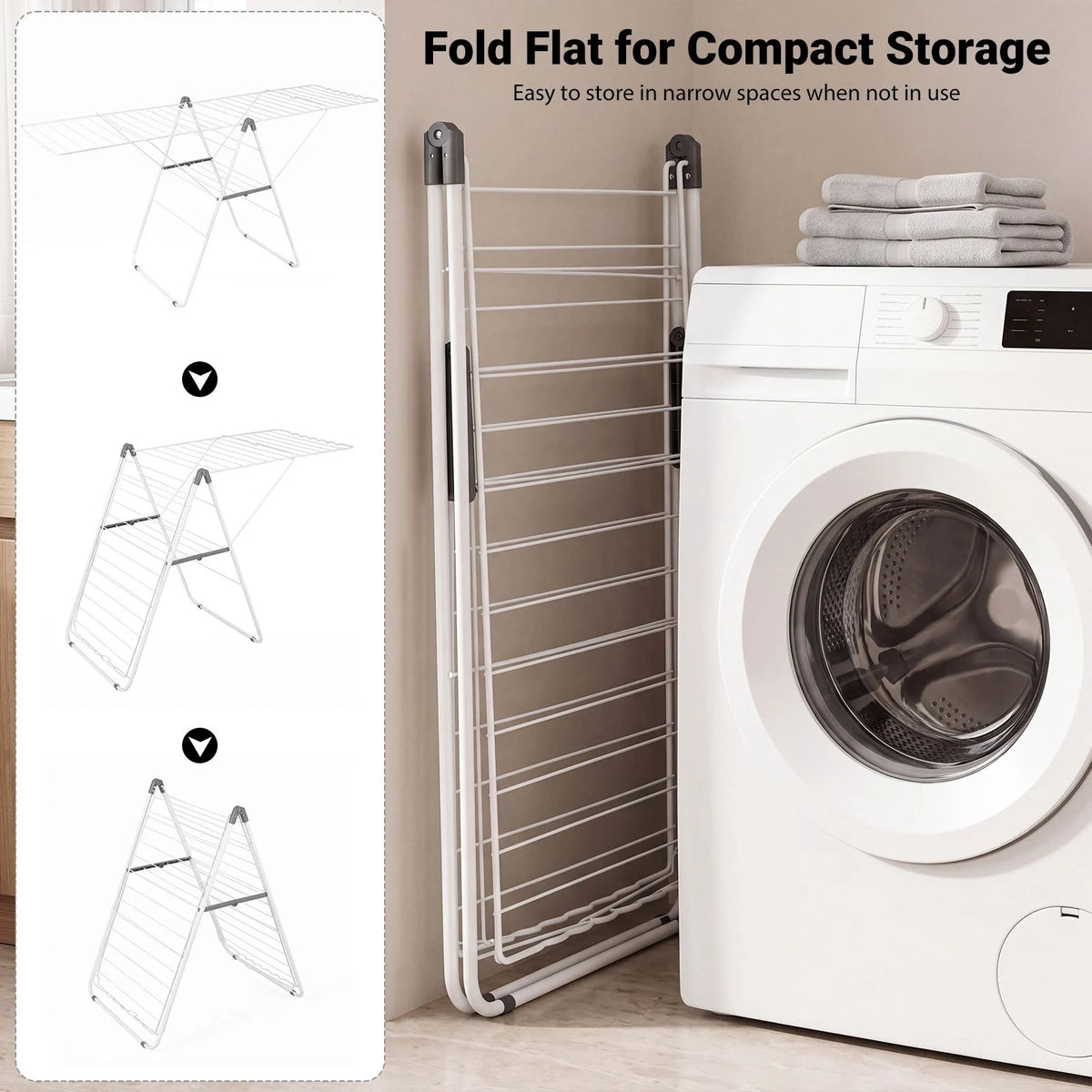 178 cm Clothes Drying Rack with 11-Level Adjustable Height Heavy-duty Metal Laundry Rack