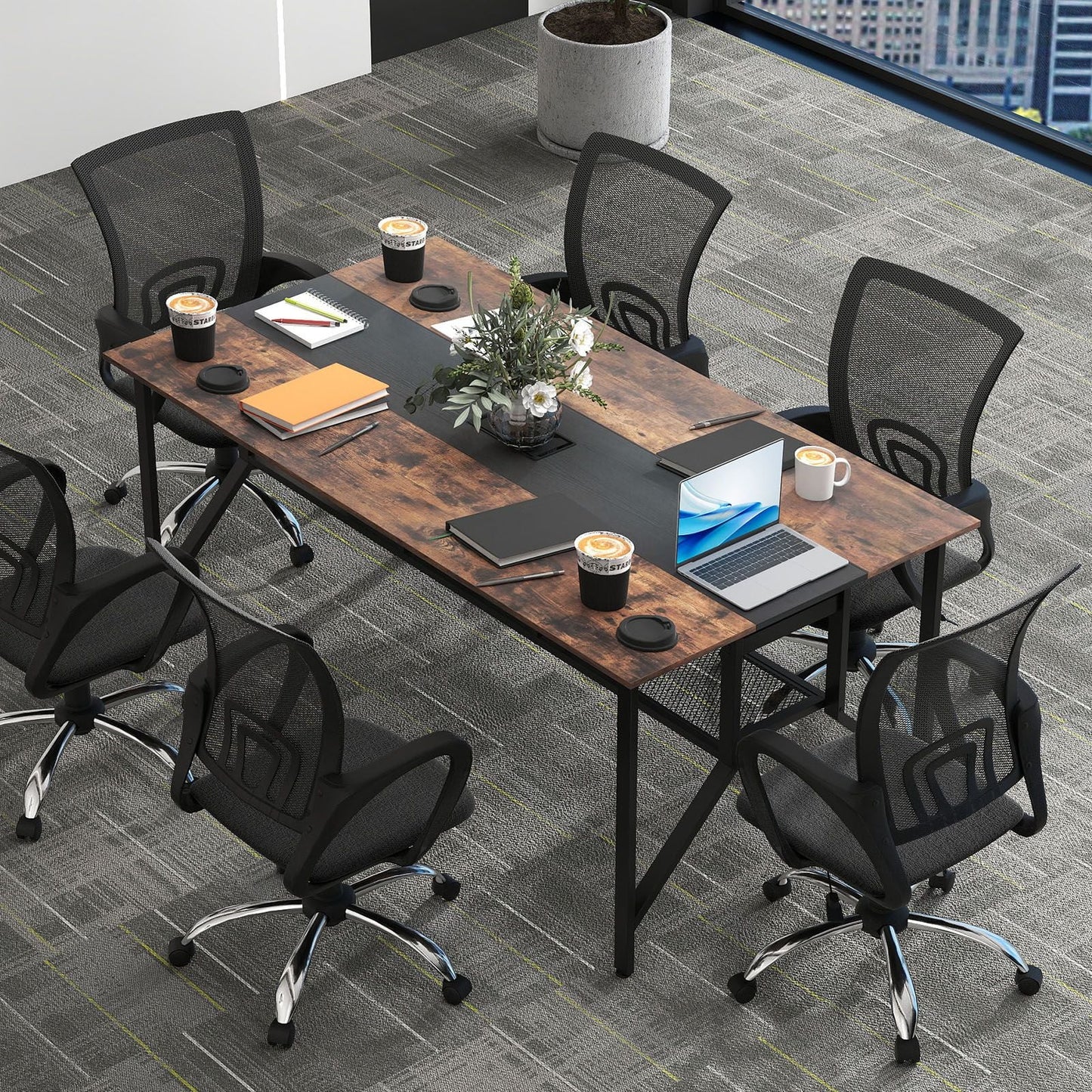 180 CM Conference Table Large Meeting Table for 6-8 People