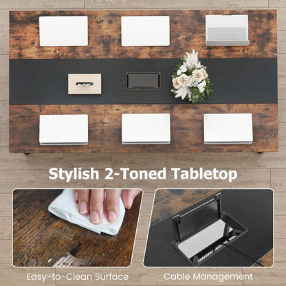 180 CM Conference Table Large Meeting Table for 6-8 People