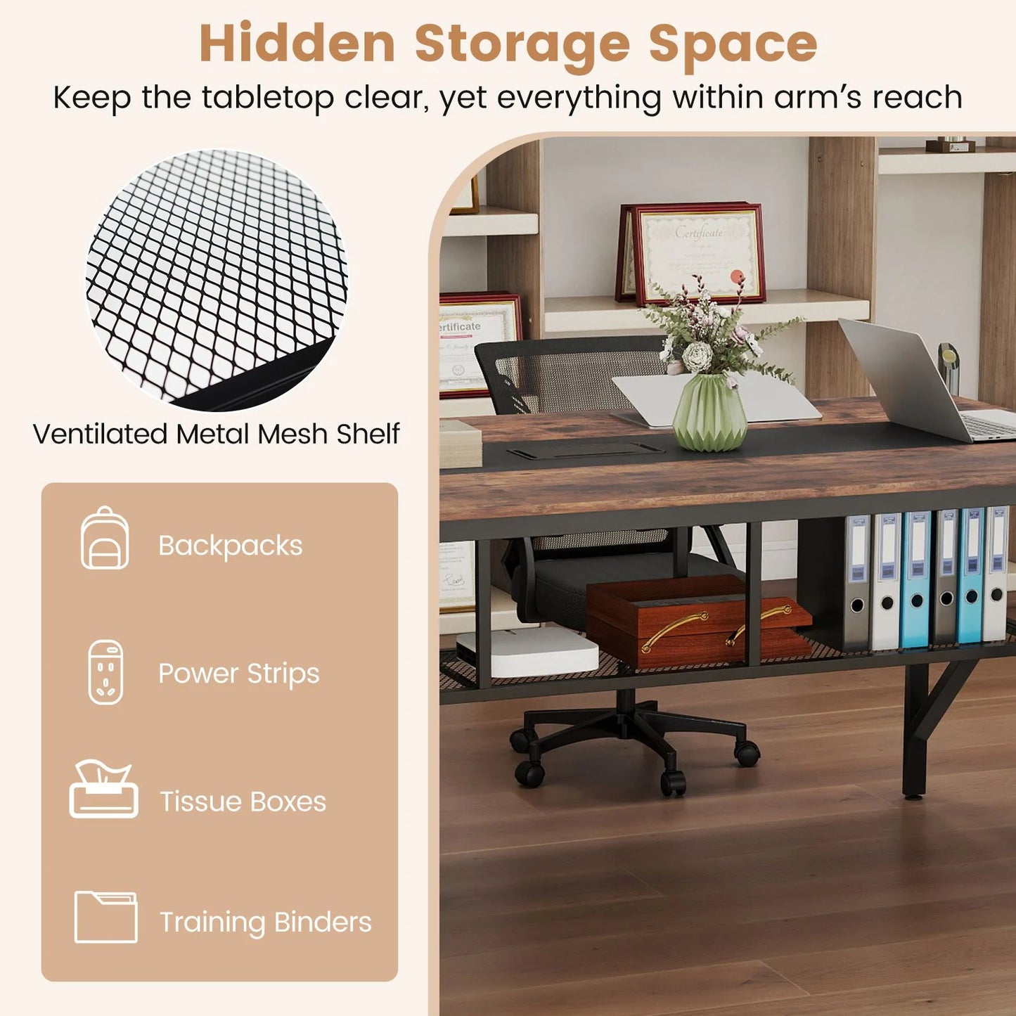 180 CM Conference Table Large Meeting Table for 6-8 People