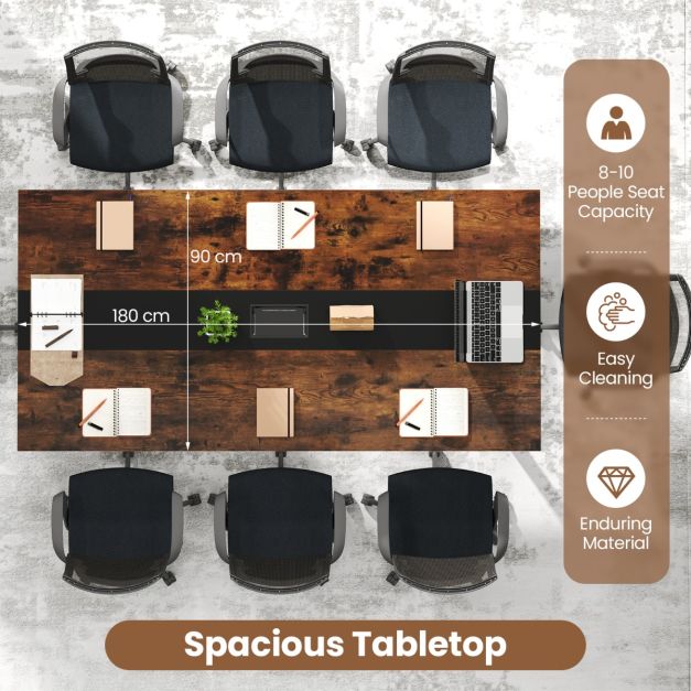 180 CM Conference Room Table with Cable Grommet for Office