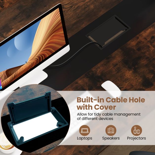 180 CM Conference Room Table with Cable Grommet for Office