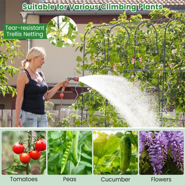 180 x 180 cm U-Shaped Garden Arched Trellis for Climbing Plants