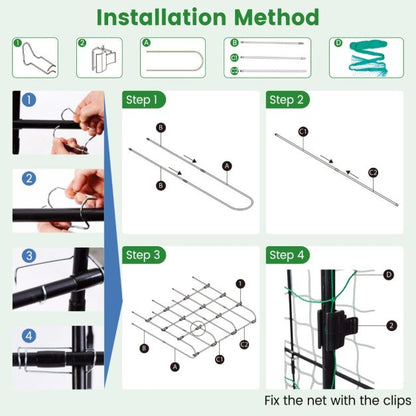 180 x 180 cm U-Shaped Garden Arched Trellis for Climbing Plants