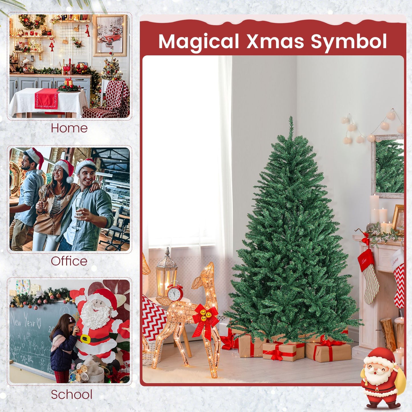 180cm Artificial Christmas Tree with PVC Branch Tips