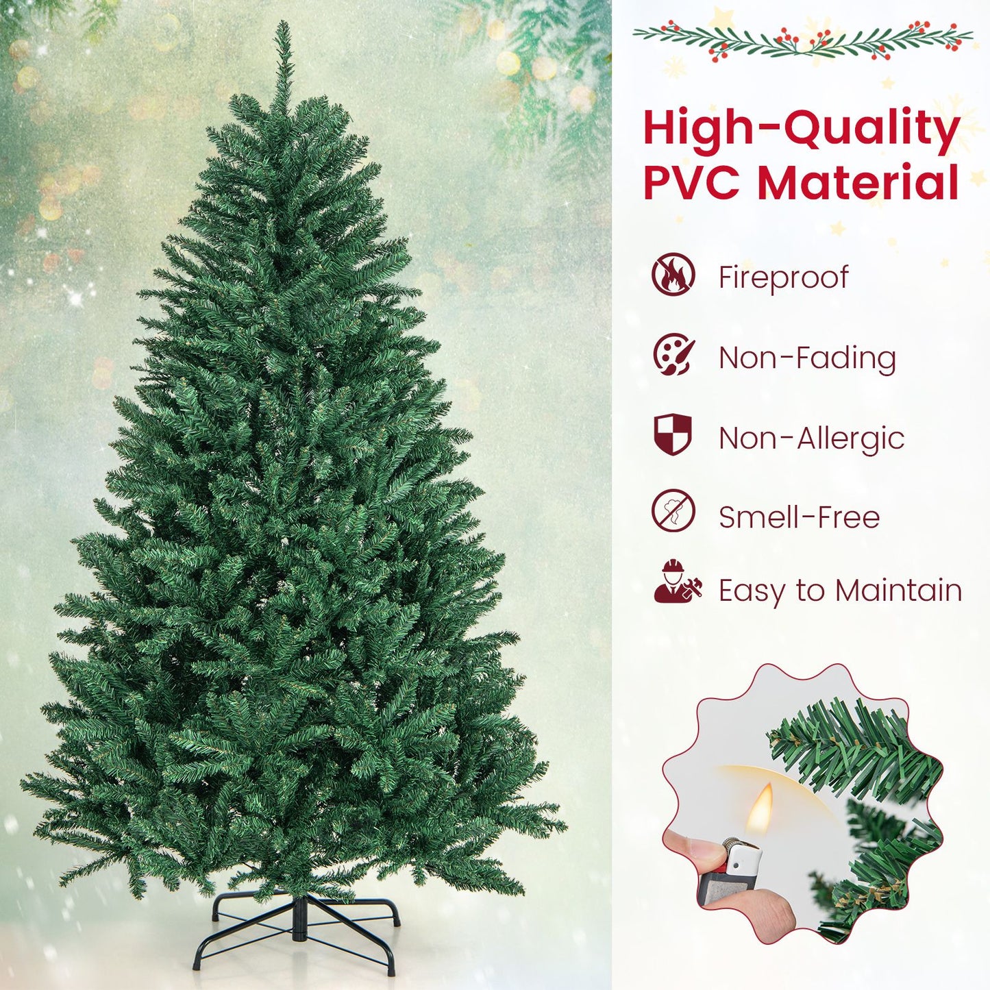 180cm Artificial Christmas Tree with PVC Branch Tips