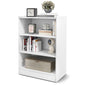 3-Tier Cube Bookcase, Wooden Storage Bookshelf Open Shelving Unit with Adjustable Shelves and Anti-Toppling Device
