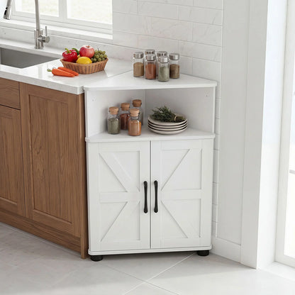 Farmhouse Bathroom Corner Storage Cabinet
