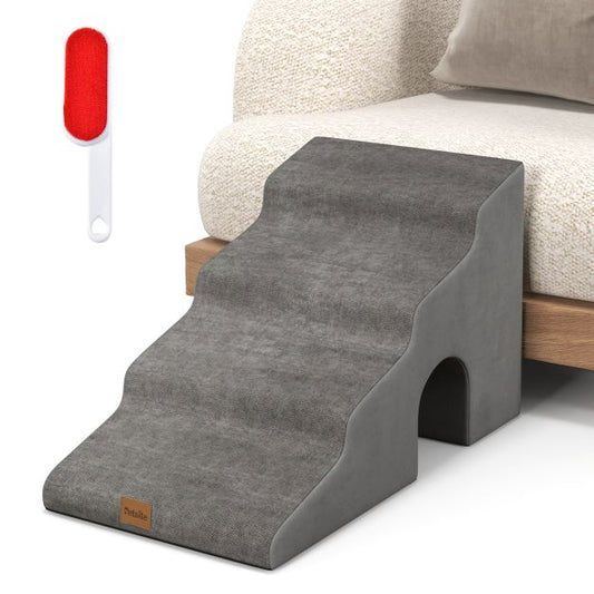 4 Tier High Density Foam Dog Ramps for High Beds and Couches