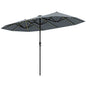12 Heavy Duty Ribs Extra Large Sun Umbrella with 108 LED Solar Lights and Crank Handle