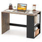 Modern Wooden Office Desk with Storage and 2 Open Shelves