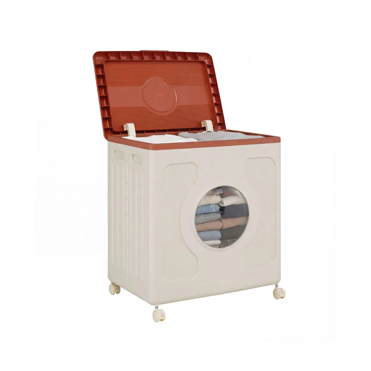 Clothes Storage Box with Lid and Wheels for Bedding Organization