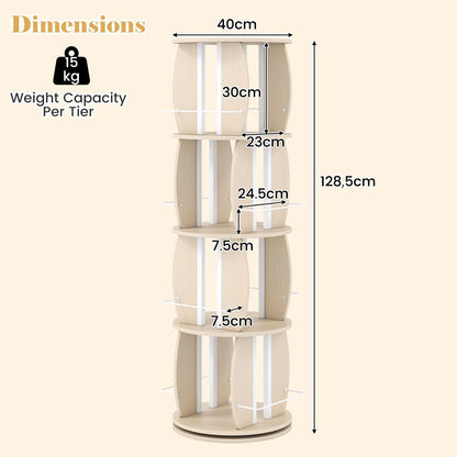 2/3/4-Tier Rotating Bookshelf Tower with Display Stands