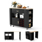 2-in-1 Kitchen Island Cart with Rubber Wood Top