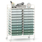 GiantexUK 20 Drawers Storage Trolley, Multipurpose Mobile Rolling Cart with Lockable Wheels