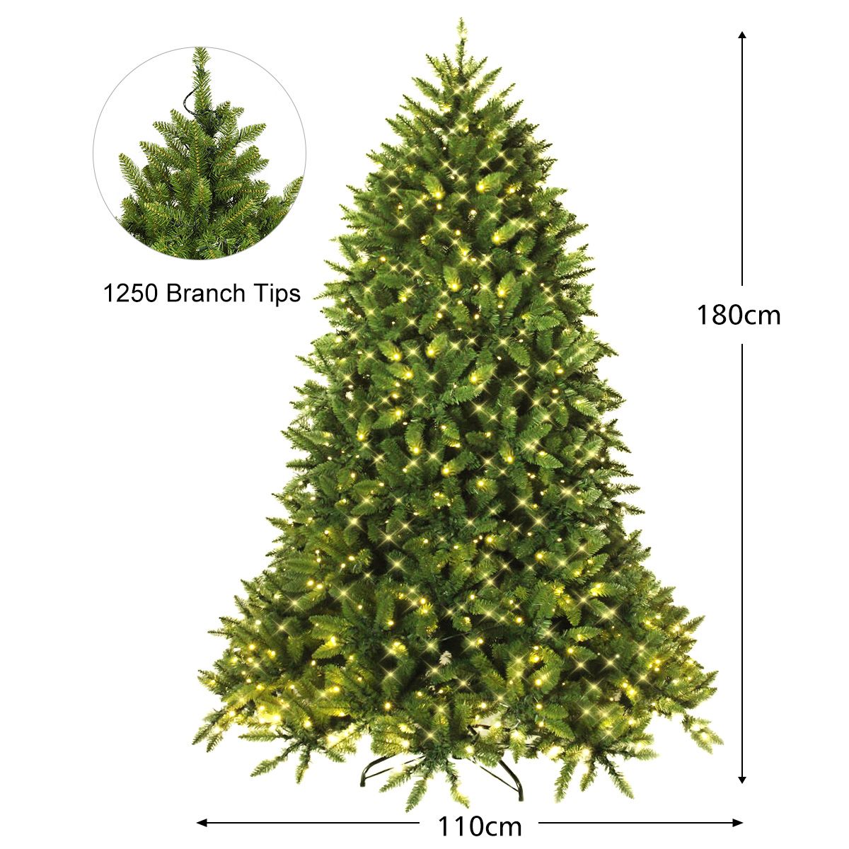 Pre-Lit Christmas Tree with LED Lights with 8 Lighting Modes