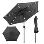 2.3M Outdoor Heavy Duty Umbrella with 18 LED Lights, Push Button Tilt