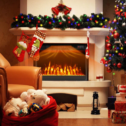 23 Inches Electric Fireplace Insert 750W/1500W Fireplace Heater