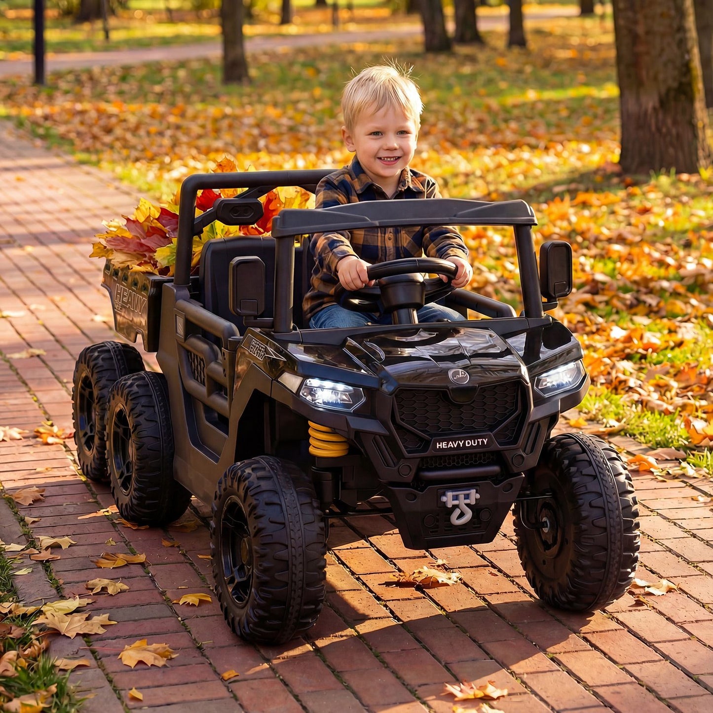 24V Ride on Dump Truck with Electric Dump Bed 4WD with Remote and Music
