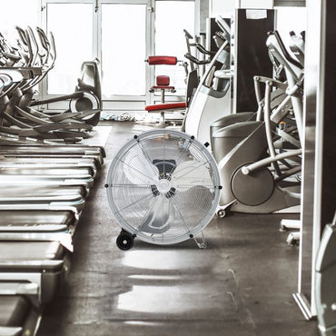 24 Inch High-Velocity Industrial Floor Fan with Wheels and Handle
